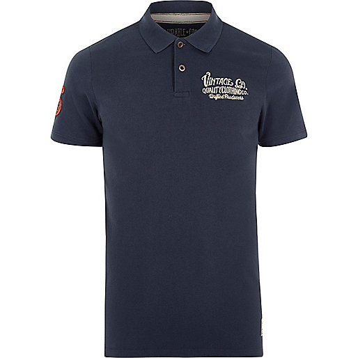 jacques-vertuk Blue Jack & Jones Vintage print polo shirt 300938 men Polo Shirts