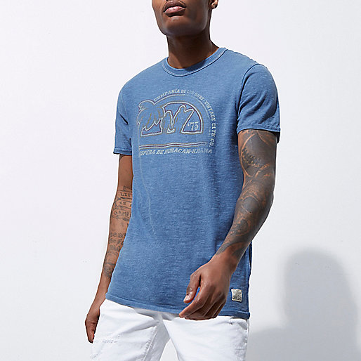 denim bag river island,jacques-vertuk Online Blue Jack & Jones Vintage print T-shirt men 301005