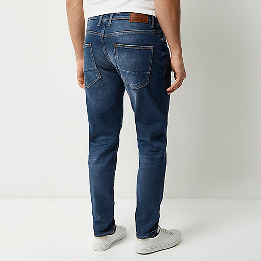 blue mid rise flared jeans river island,Online jacques-vertuk Shopping Blue Jimmy slim tapered jeans Jeans Sale men