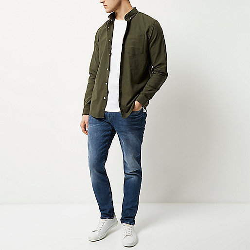 blue mid rise flared jeans river island,Online jacques-vertuk Shopping Blue Jimmy slim tapered jeans Jeans Sale men