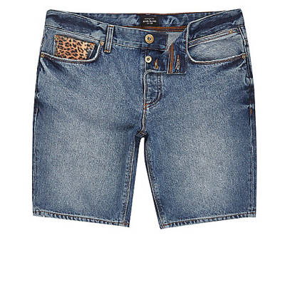 jacques-vertuk Blue leopard patch skinny fit shorts 298657 men Shorts