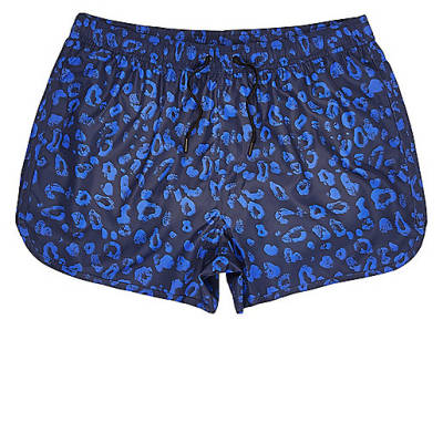 jacques-vertuk Blue leopard print short swim trunks 299798 men Shorts