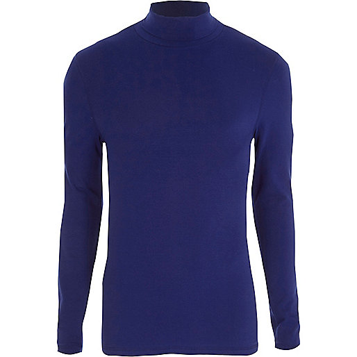 river island coat camel,jacques-vertuk Sale Blue long sleeve roll neck slim fit T-shirt men 302819