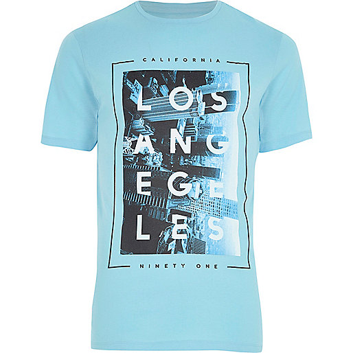 river island corset top,jacques-vertuk Male Clothing Blue 'Los Angeles' print slim fit T-shirt T-shirts T-Shirts / Tanks men