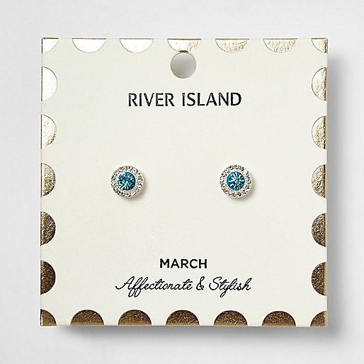 river island green frill dress,jacques-vertuk Ireland Blue March birthstone stud earrings women 693828