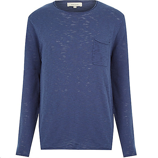 jacques-vertuk Blue marl lightweight pocket sweater 286923 men Jumpers / Cardigans