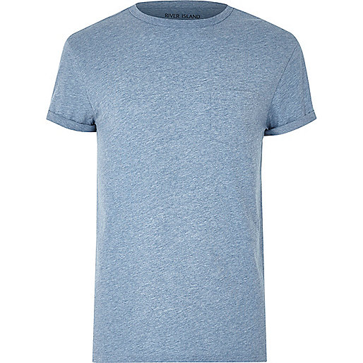 jacques-vertuk Blue marl pocket T-shirt 301159 men T-Shirts / Vests T-shirts