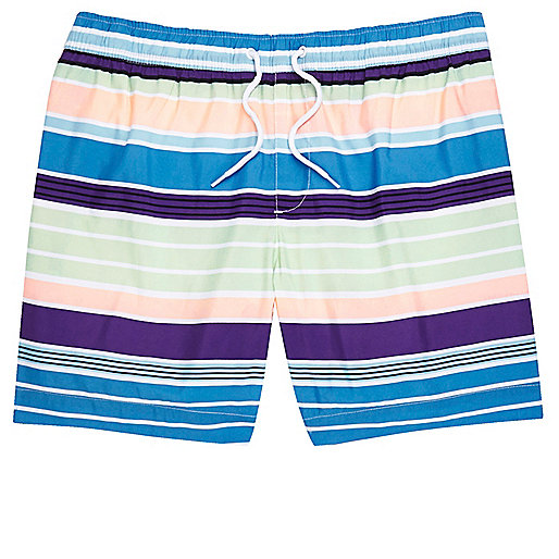 jacques-vertuk Blue multi colored stripe swim trunks 298674 men Shorts