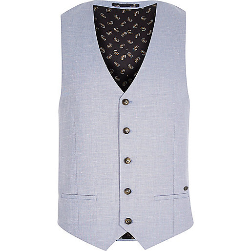 jacques-vertuk Blue paisley lined vest 285422 men Suits