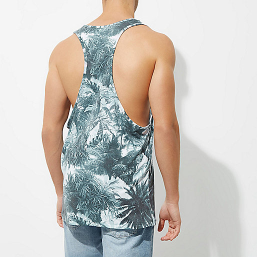 river island fitted dress,jacques-vertuk South Africa Blue palm tree print racer back tank men 302732