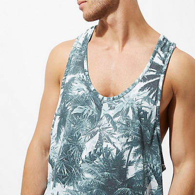 river island fitted dress,jacques-vertuk South Africa Blue palm tree print racer back tank men 302732