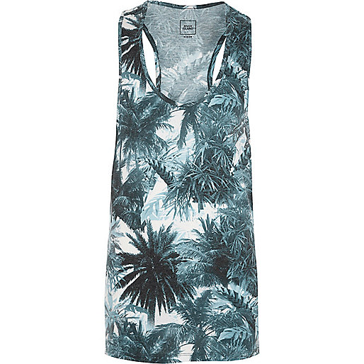 river island fitted dress,jacques-vertuk South Africa Blue palm tree print racer back tank men 302732