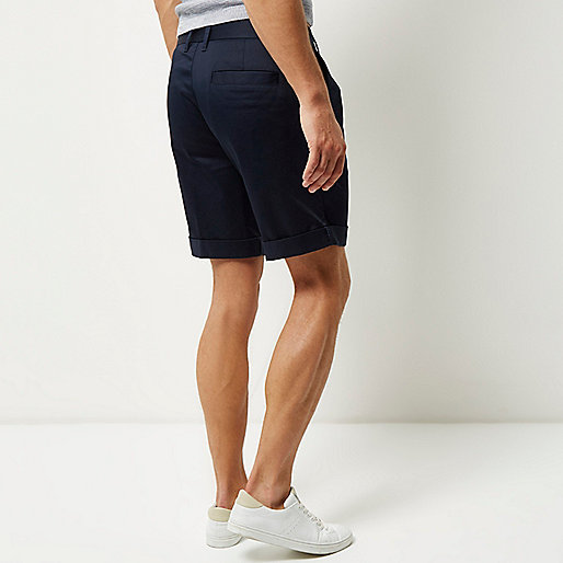 www river island sale,jacques-vertuk Style Blue sateen slim fit shorts Shorts Sale men