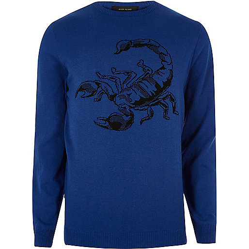 river island polo,jacques-vertuk Outlet Blue scorpion sweater men 298889