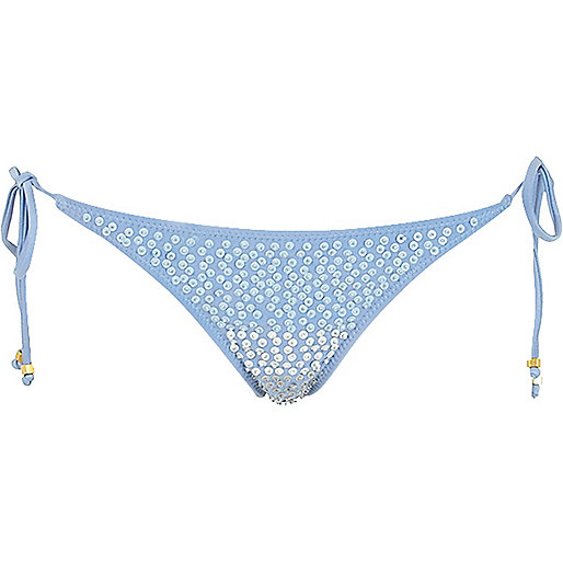 jacques-vertuk Blue sequin embellished bikini bottoms 637320 women Bikinis