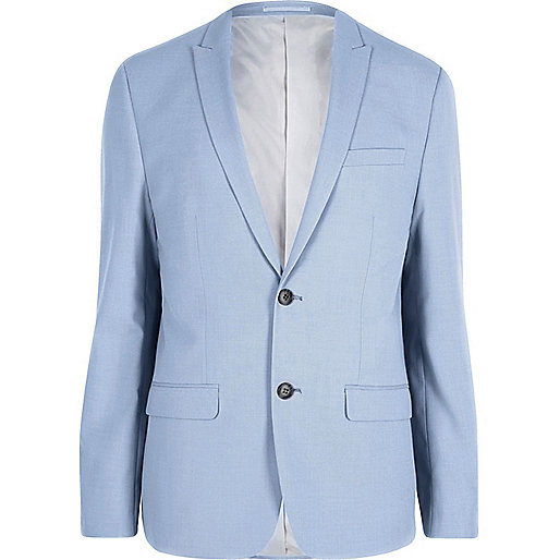 jacques-vertuk Blue skinny fit suit jacket 299128 men Suits Suit Jackets