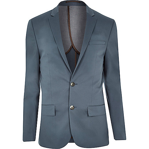 jacques-vertuk Blue skinny suit jacket 293417 men RI Limited Edition