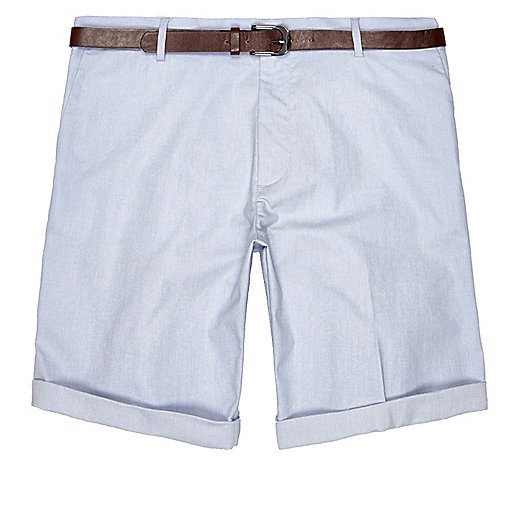 jacques-vertuk Blue slim fit belted bermuda shorts 292496 men Shorts