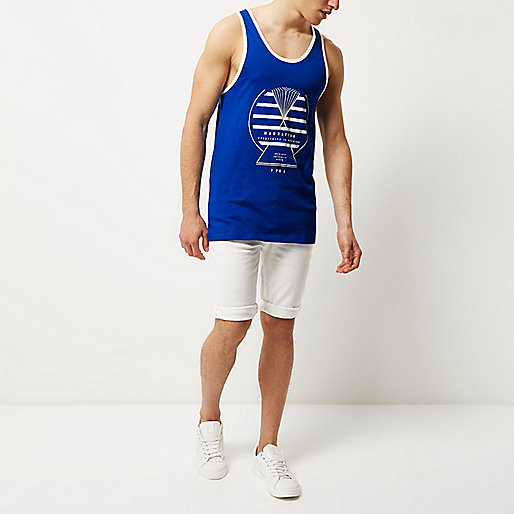 river island snow suit,jacques-vertuk United Kingdom Blue sports print tank T-Shirts / Tanks Sale men