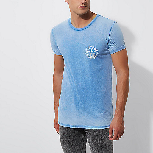 river island dog bag,jacques-vertuk UK Sale Blue  Stanton  print crew neck T-shirt men 304325