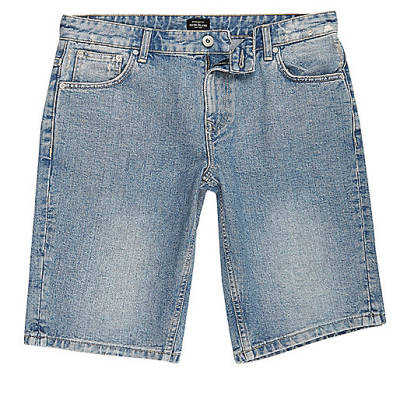 river island studded sandals,Riverieland Blue stone wash distressed denim shorts Shorts Sale men