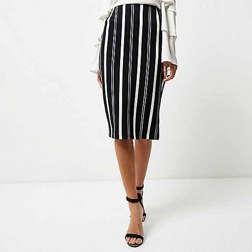 womens black river island trainers,jacques-vertuk Shirts Online Blue stripe midi pencil skirt Seasonal Offers Sale women