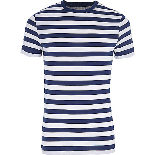 river island boots with chain,jacques-vertuk South Africa Blue stripe muscle fit crew neck T-shirt men 303015