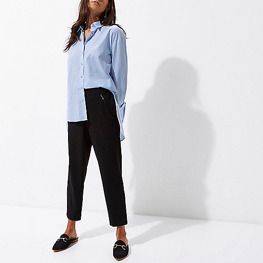 river island wedge shoes,jacques-vertuk Full Site Blue stripe tie cuff oversized shirt Shirts Tops women