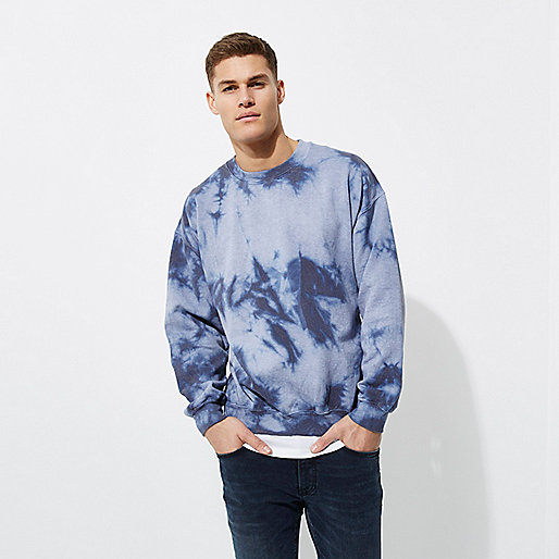 jacques-vertuk Blue tie dye print sweatshirt 301259 men Hoodies / Sweatshirts