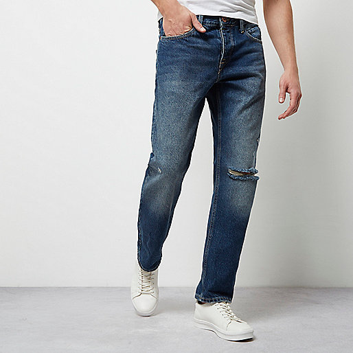 river island pram bag,jacques-vertuk All In One Blue wash distressed loose fit Cody jeans Jeans Sale men