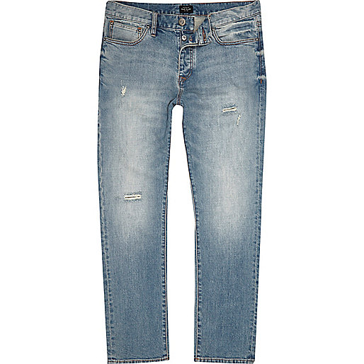 jacques-vertuk Blue wash Dylan slim fit ripped jeans 297838 men Jeans