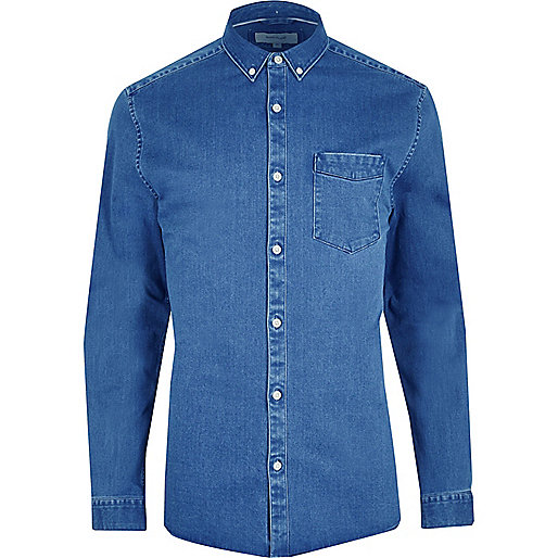 black wedge sandals river island,jacques-vertuk Bags In Store Blue wash muscle fit denim shirt Long Sleeve Shirts Shirts men