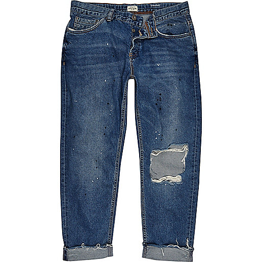 jacques-vertuk Blue wash ripped Dean straight jeans 296447 men Jeans