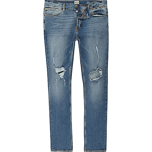 jacques-vertuk Blue wash ripped Sid skinny jeans 300000 men Jeans Skinny Jeans