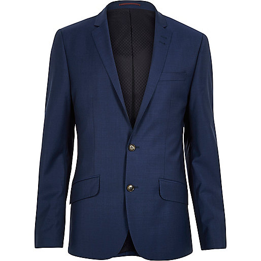 jacques-vertuk Blue wool-blend slim suit jacket 287437 men Suits