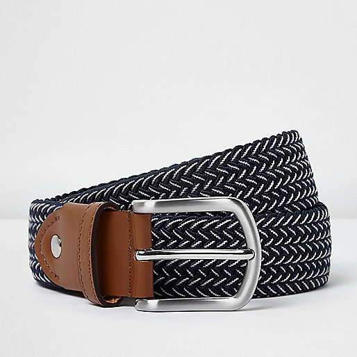 jacques-vertuk Blue woven contrast belt 301865 men Accessories Belts