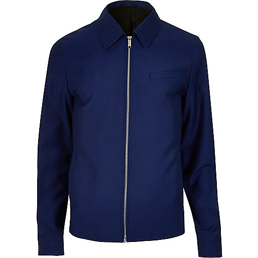 jacques-vertuk Blue zip-up harrington jacket 290144 men Coats / Jackets