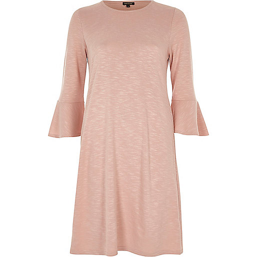 river island high rise jeans,jacques-vertuk UK Blush pink bell sleeve casual dress women 698949