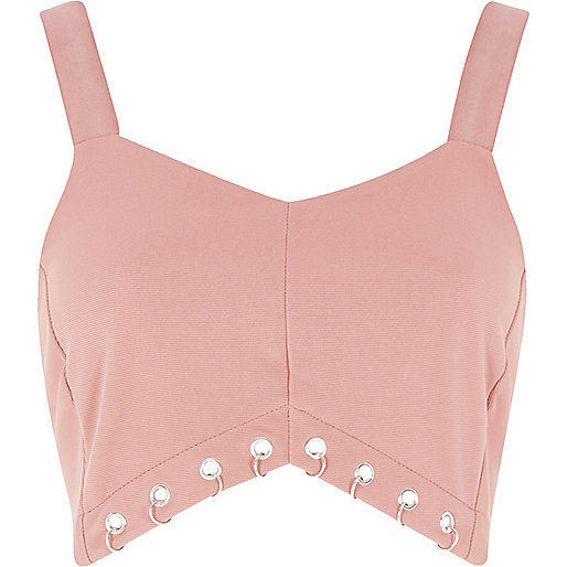 jacques-vertuk Blush pink eyelet hem crop top 700874 women Tops