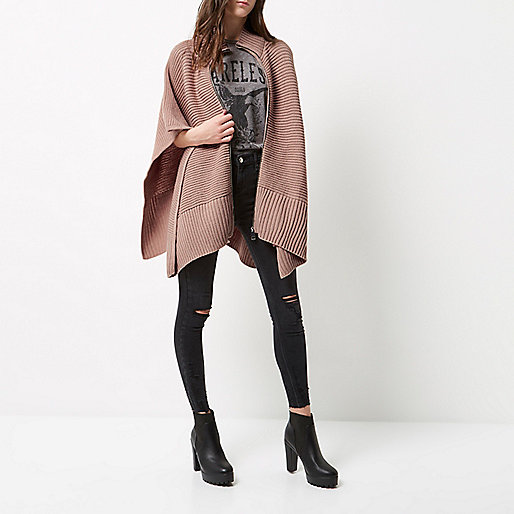 river island herringbone coat,jacques-vertuk Shop Blush pink ribbed zip poncho women 692461