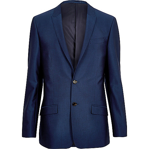 river island sale tops,jacques-vertuk UK Bright blue skinny suit jacket men 290755