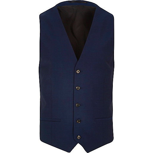 jacques-vertuk Bright blue slim vest 292117 men Suits