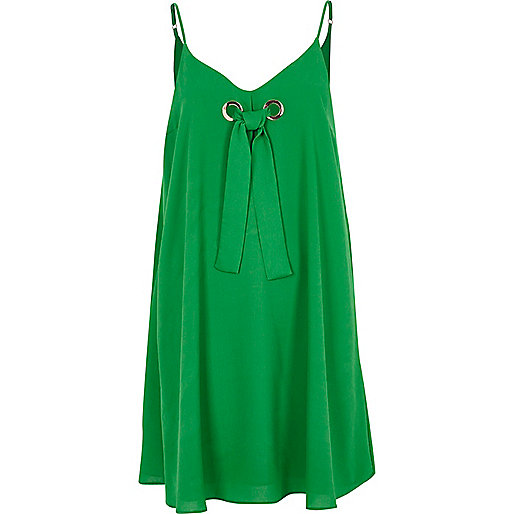 jacques-vertuk Bright green tie front slip dress 708232 women Dresses Slip / Cami Dresses