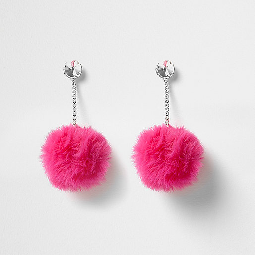 jacques-vertuk Bright pink pom pom drop earrings 708729 women Jewellery Earrings