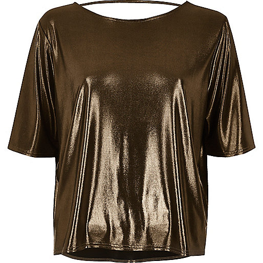 jacques-vertuk Bronze boxy strap back T-shirt 694282 women Tops