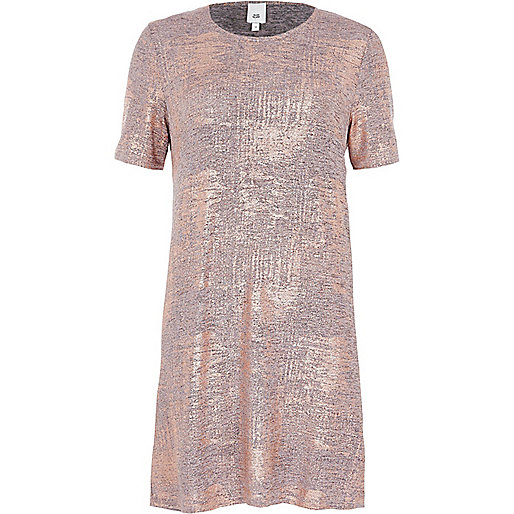 jacques-vertuk Bronze metallic foil T-shirt dress 707370 women Dresses T-Shirt Dresses