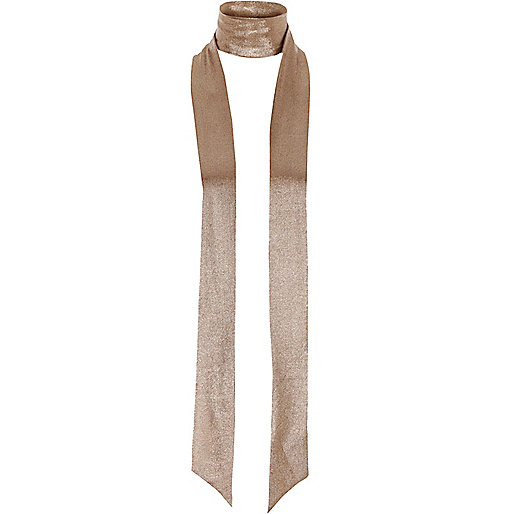 jacques-vertuk Bronze metallic skinny scarf 703639 women Accessories