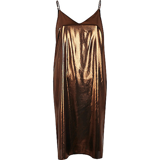 river island feather trim,Riverine Islands Bronze midi slip dress Dresses Sale women