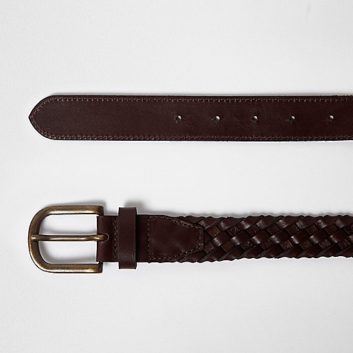 river island bags online,jacques-vertuk Shirts Online Brown braided leather belt Belts Accessories men