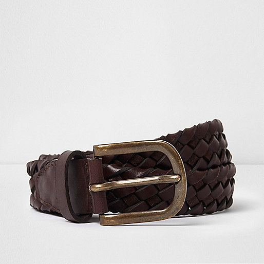 jacques-vertuk Brown braided leather belt 303049 men Accessories Belts